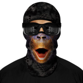 ShopINess Cagoule avec Impression 3D Unisexe pour Adultes pour l'hiver - Monkey