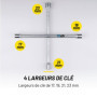 Dunlop Croix Roue Voiture - Clé Démonte Roue aux Dimensions 17-19-21-23 mm - Clés en Croix pour Roues - Clé de montage - Cle Dem