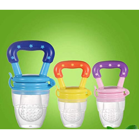 Rmeet Sucette Fruit Bebe,3 Pack Chargeur de Nourriture pour Bébé Silicone Tétine Sucette de Grignoteuse Complément Alimentaire p