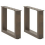vidaXL Pieds de Table Basse Forme de U 2pcs Acier Naturel 40x(30-31) cm