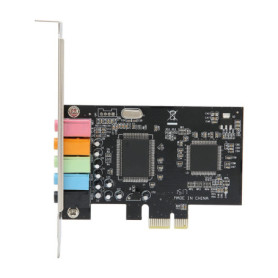 Carte Son PCIe, Carte Son 6 Canaux Matériel de Conversion de Signal Audio de Bureau Stéréo avec CD de Pilotes pour 7/Vista/XP 32