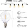 Lepro Guirlande Lumineuse Exterieure, Guirlande Solaire 7.62M, 4 Modes d'Éclairage, 25 Ampoules G40, Blanc Chaud 2700K, Étanche 