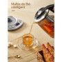 FOHERE Bouilloire électrique en Verre, Théière Electrique Température Réglable 2200w, Fonction de Maintien au Chaud 120 Mins, In