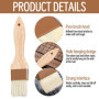 Lot de 4 Pinceau Alimentaire, Pinceaux à Pâtisserie pour Pâtisserie Pinceau Cuisine Poil Naturel Brosse à Beurre Badigeonnage Po