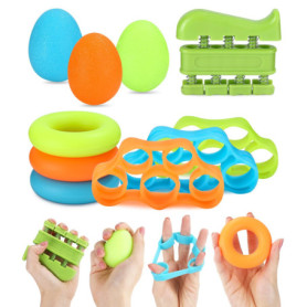 Jissta Lot de 10 Hand Grip Musculation Avant Bras,Renforceur de Doigt Exerciseur à la Main Exerciseur de Doigt à Ressort,Poignet