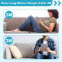 Bamkey Câble Chargeur iPhone 3M [Certifié MFi], Long Câble iPhone Cable lightning USB pour iPhone 14/13/12/11/Pro Max/XS/XR/8/7/