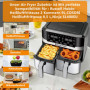 Accessoires pour friteuse à air chaud Russell Hobbs - 2 compartiments - 9 l - Moule en silicone - Accessoire pour friteuse à air