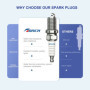 TORCH F7RTC Bougie d'allumage Remplacer pour NGK 5534/BPR7ES V-line-19, pour BOS CH 7992/WR5DC 4038/WR5DP, pour Cham pion 332/RN