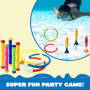 JOYIN 18 Pcs Jouets de Plongée Jouets de Natation Piscine Jeux de Piscine Jouet Anneaux Plongée sous-Marine Bâtons de Plongée et