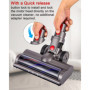 Brosse Compatible avec Les Aspirateurs Dyson V7,V8,V10,V11,V15 Tête de Nettoyage à Entraînement Direct avec Rouleau Poils Durs A