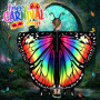 MOYKSRR Papillon Ailes pour Enfants, Cape Papillon avec Masque Papillon Bandeau, Papillon Enfant Ailes, Cape Papillon Déguisemen