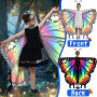 MOYKSRR Papillon Ailes pour Enfants, Cape Papillon avec Masque Papillon Bandeau, Papillon Enfant Ailes, Cape Papillon Déguisemen