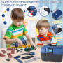 NCKIHRKK 73 Pièces Jouet Outil pour Enfants, Outils de Construction et Accessoires, malette outils enfant, Boite a Outil avec Pe