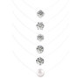 Collier Invisible Fil Nylon 6Pcs Collier Invisible Ras de Cou Transparent avec RondeTrèfle à Quatre Feuilles Perles Blanches Six