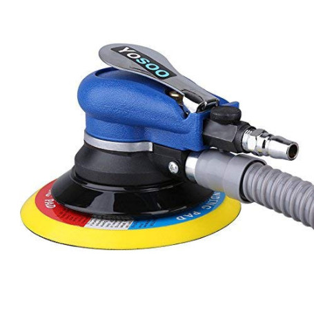 Polisseuse Pneumatique, 10 000RPM Pneumatique De Ponceuse d'Orbite avec Plateau de Ponçage Diamètre 150 mm pour Polissage Meulag