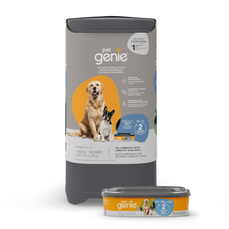 Litter Genie Pet Genie - Poubelle pour déjections Canines avec Technologie Anti-odeurs - Inclus 1 Recharge Qui Dure jusqu'à 2 Mo