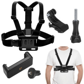 Support de Sangle de Poitrine pour Téléphone Portable, Support Harnais Sangle de Poitrine de Fixation Réglable Compatible avec G