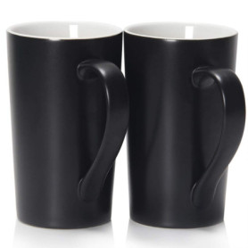 Grandes tasses à café de 20 oz / 600 ml, Smilatte M007 tasse en céramique haute plate avec poignée pour papa homme, lot de 2, no