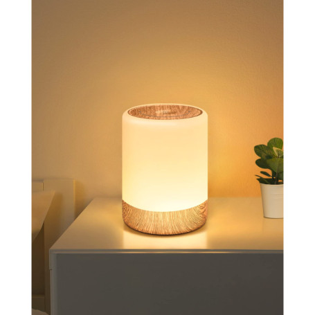 FOMYHEARD Lampe de Chevet de Table Tactile Dimmable, Avec 256 Couleurs RVB Changement de Couleur Chaud LED Veilleuse Enfant, 220