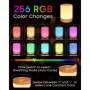 FOMYHEARD Lampe de Chevet de Table Tactile Dimmable, Avec 256 Couleurs RVB Changement de Couleur Chaud LED Veilleuse Enfant, 220