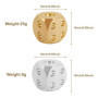 Lot de 10 dés en métal, en Aluminium/cuivre, dés à Six Faces, Angle Rond Standard D6, 15mm (Or, Argent)