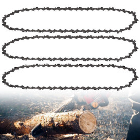 3 PCS Chaînes de Tronçonneuse pour Guide-Chaîne de 12" (30 cm), 45 Maillons d'Entraînement, 1,1mm Faible Rebond, Compatibles ave
