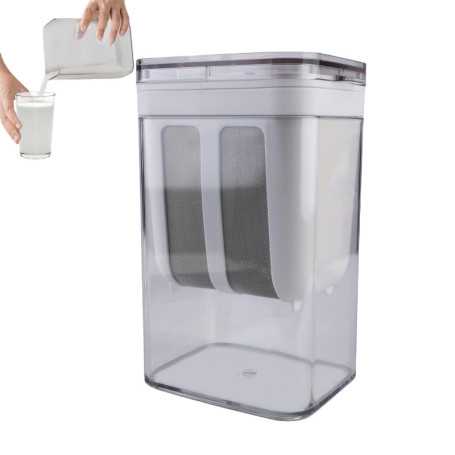 Passoire à Yaourt Grec Avec Couvercle - Séparateur de Lactosérum, Passoire à Lait en Maille pour Jus, Cuisine (Blanc)