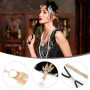5 Pièces Accessoire Année 20 Femme, Accessoires Gatsby Costume Set, Accessoires Charleston Année 20, avec Flapper Bandeau, Gants