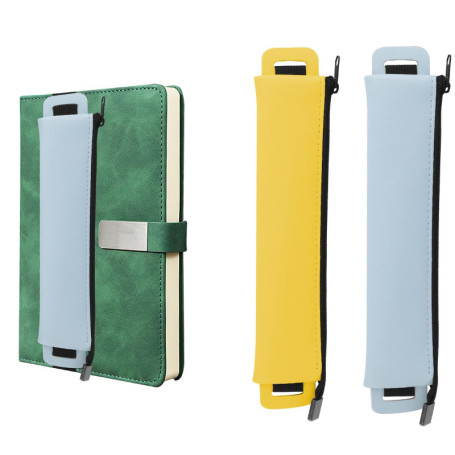 2 Pièces Étui à Stylo en Cuir PU Fait à La Main avec Bande Élastique, Porte-Stylos pour Journal, Pochettes à Stylo, Trousses à S