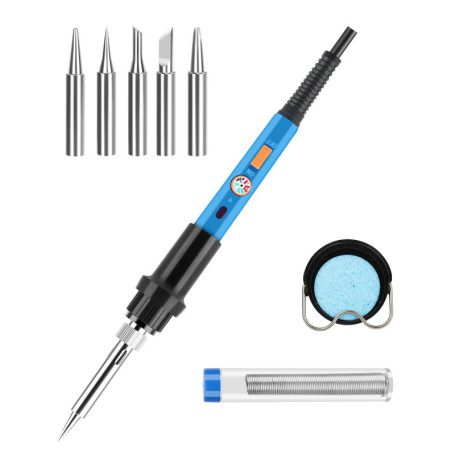 Fer à Souder 60W Kit de Soudure Precision Numérique Souder 220℃~480℃ Température Réglable Souder Électrique avec Interrupteur ON