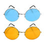 HDGSAFD Lunettes De Soleil Rondes À Monture Métallique, 2 Pièces, Rétro, Mode, Décoration De Fête De Vacances, Miroir