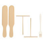 2 Spatules En Bois, 2 Spatules En Forme De T Et 1 Pinceau À Huile En Silicone, Ustensiles De Cuisine, Outils De Cuisson, Outils 