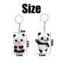 Porte-Clés Panda 2 Pièces, Porte-Clés De Dessin Animé Mignon, Porte-Clés Cadeaux, Porte-Clés Créatifs, Décorations Amusantes
