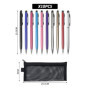 Lot de 10 stylets avec 1 étui à stylo, 2 en 1 stylet et stylet, stylo à bille à encre noire pour smartphones, tablettes et papie