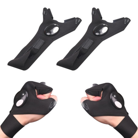 NyxSeat 1 paire de gants lumineux - Gants de pêche réglables - Convient pour le camping et les activités de plein air - Accessoi