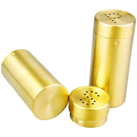 ANCLLO Lot de 2 flacons en acier inoxydable de style simple pour assaisonnement, sel, poivre, épices, assaisonnement, ustensiles