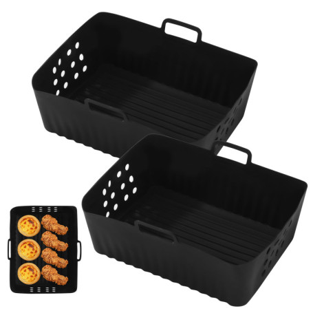 2 Pièces Moule Air Fryer, pour Ninja Double Stack SL400EU,Silicone Moule Accessoires Airfryer,Avec Trous d'aération,pour Foodi M