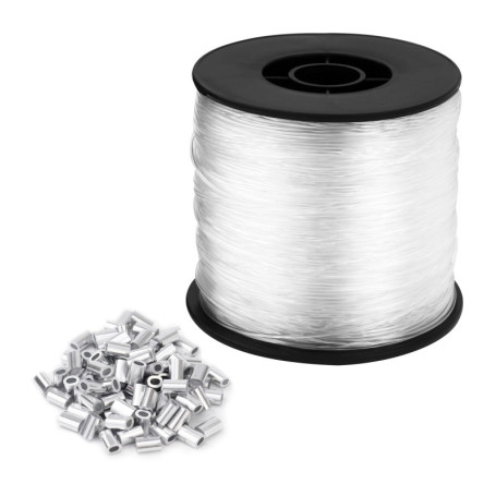 0,8 mm x 200 M Fil Nylon, Fil de Pêche Fort, Fil de Pêche Transparent Ultra Résistant, pour l'artisanat de Bricolage, la pêche, 
