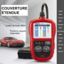 Autel Outils de Diagnostic Auto OBDII Lecteur de Code avec Menu en Français Lecture et Effacement des Codes d'Erreur Scanner OBD