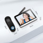 SIMBAILAI WiFi 1080P Vidéo Interphone Visiophone Portier sans Fil,Écran Tactile 7 Pouces, Champs de Vision 160°,Verre trempé, Dé
