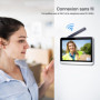 SIMBAILAI WiFi 1080P Vidéo Interphone Visiophone Portier sans Fil,Écran Tactile 7 Pouces, Champs de Vision 160°,Verre trempé, Dé