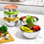 Newaner 5 pièces bols à mélanger, saladier bol à en acier inoxydable avec Coloré couvercle hermétique, 4.5L / 3.5L / 2.5L / 2L /