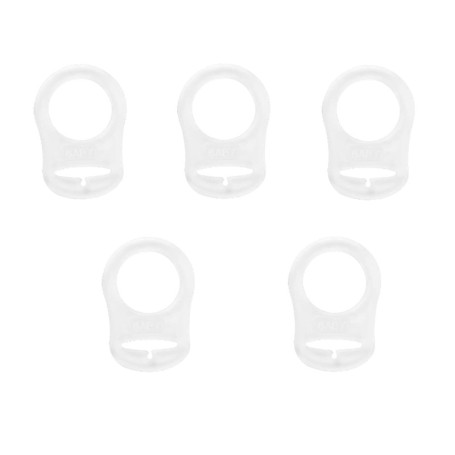 Neoreser 5 Pcs Attache Tetine Silicone, Bouton Silicone Anneau, Anneau en Silicone Adaptateur de Sucette, Adaptateur Bague pour 