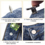 Eupneicu Jeans Buttons[ 60 Piecès ], Bouton Pantalon Jean Amovible, 17mm Bouton Pression Jean, pour la Réparation de Vêtements, 