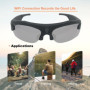 Hereta Lunettes de soleil de sport avec caméra Wifi HD 4K - Avec protection UV400 - Verres polarisés pour sports de plein air - 