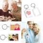Porte-clés Photo Vierge, 30 Pièces Porte-clés en Acrylique Transparent avec Insertion Photos Double Face Personnalisées Porte-cl