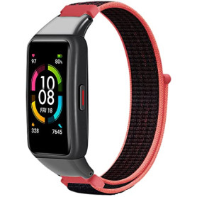 Niboow Nylon Bracelet Compatible avec Huawei Band 6/Honor Band 6, Souple Réglable Sport Strap, Remplacement Respirant Tissé Doux