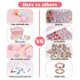 Sanlebi Enfants Bricolage Perles Set, 2000 Pièces Bracelet Perle pour Fabrication de Bracelets,Collier, Kit Fabrication Bijoux J