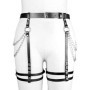 KOEMCY Punk Taille Harnais Ceinture Noir Cuir Harnais Corps, Chaîne de Taille Ceinture de Cuisse Réglable Ventre Courroie Strapp