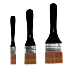 BuxiuGK 3 Pièces Pinceaux de Peinture Plats,Artiste Pinceau Plat pour Gesso, Vernis, Peinture Acrylique, Peinture à l'huile, Aqu